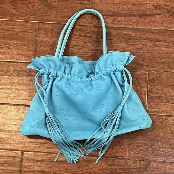 Roberta Gandolfi Turquoise Fringe Tassel Leather Shoulder Bag - Picture 11 of 11